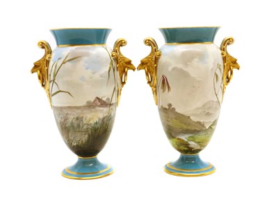 Lot 100 - A pair of Paris porcelain two-handled vases