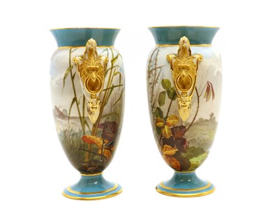 Lot 100 - A pair of Paris porcelain two-handled vases