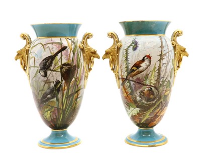 Lot 100A - A pair of Paris porcelain two-handled vases
