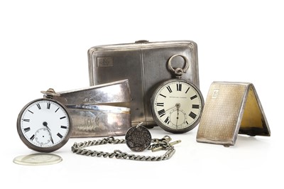 Lot 432 - A group of silver pocket watches and other items