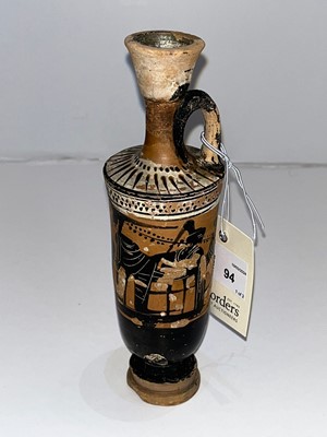 Lot 94 - An Attic black-figure pottery lekythos