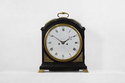 Lot 107 - A George III ebonised cased bracket clock