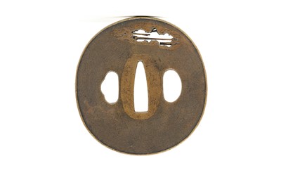 Lot 87 - A Japanese engraved copper tsuba