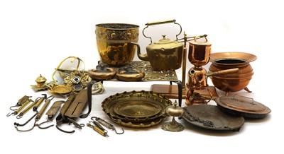 Lot 204 - A collection of brass and copper wares
