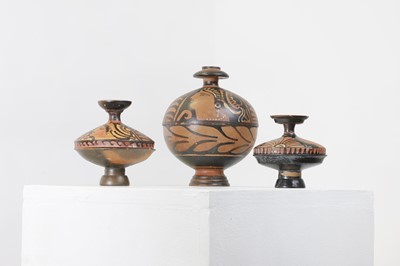 Lot 97 - A group of three Apulian pottery vessels