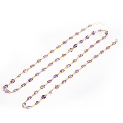 Lot 218 - A gold amethyst necklace