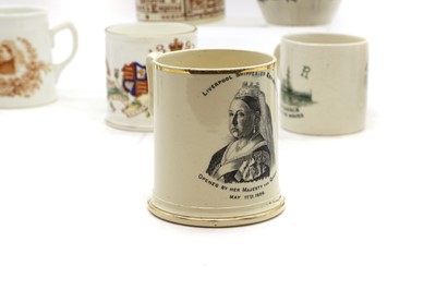 Lot 135 - A collection of Victorian Jubilee pottery mugs
