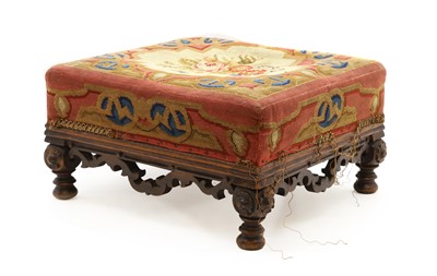 Lot 472 - A Victorian needlepoint seat mahogany stool