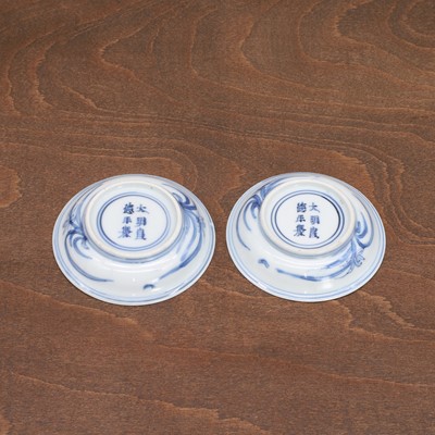 Lot 25 - A pair of Chinese blue and white saucers