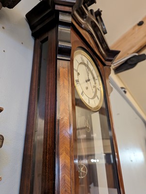 Lot 213 - A rosewood Vienna regulator wall clock