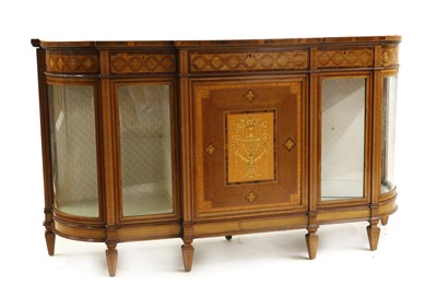 Lot 495 - An Edwardian mahogany and satinwood inlaid side cabinet