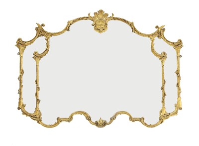 Lot 493 - A gilt gesso overmantel mirror