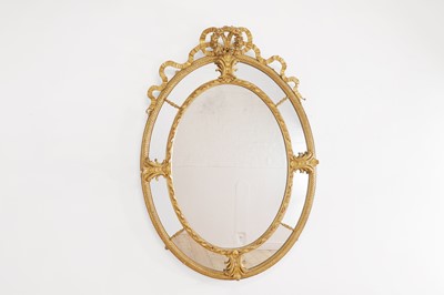 Lot 207 - A large Louis XVI-style giltwood and gesso oval mirror