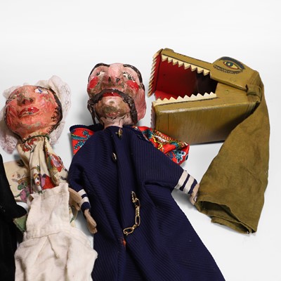 Lot 173 - A collection of papier mâché Punch and Judy puppets