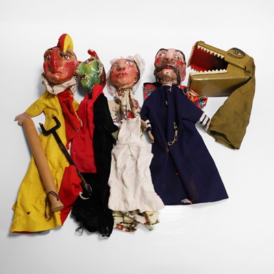 Lot 173 - A collection of papier mâché Punch and Judy puppets