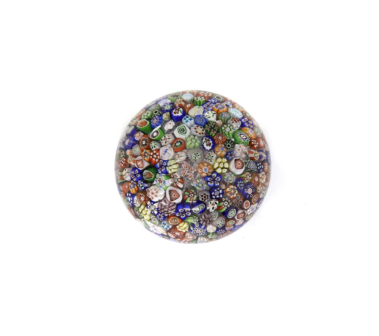 Lot 279 - A Baccarat close-packed millefiori glass paperweight