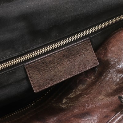 Lot 594 - A Balenciaga brown whistle shoulder bag