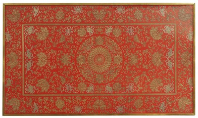 Lot 168 - A Chinese embroidered kang cover