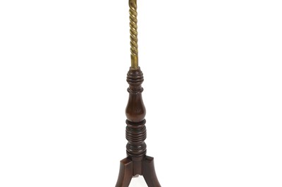Lot 566 - A George III mahogany and brass music stand