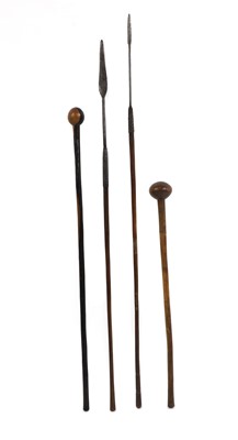 Lot 129 - Two Zulu spears