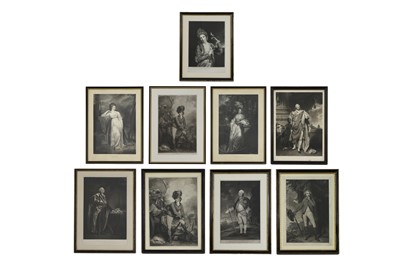 Lot 62 - A set of nine portrait mezzotint engravings