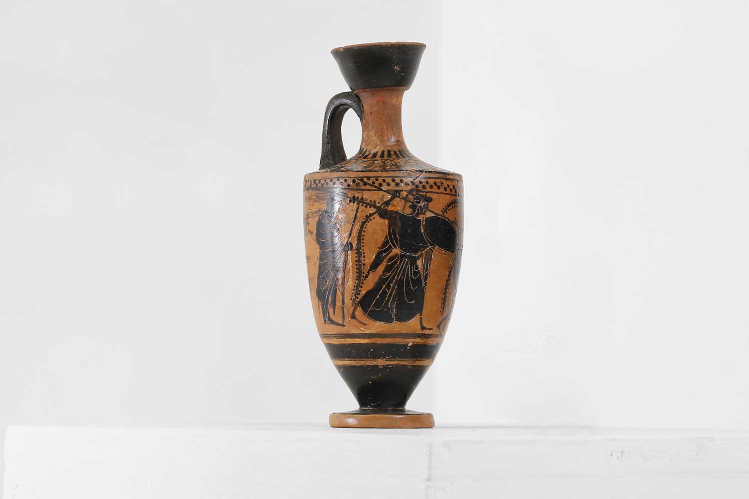 Lot 99 - An Attic black-figured lekythos attributed to the Class of Athens 581