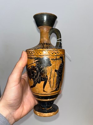 Lot 99 - An Attic black-figured lekythos attributed to the Class of Athens 581