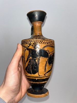 Lot 99 - An Attic black-figured lekythos attributed to the Class of Athens 581