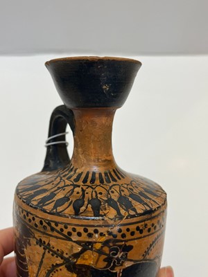 Lot 99 - An Attic black-figured lekythos attributed to the Class of Athens 581