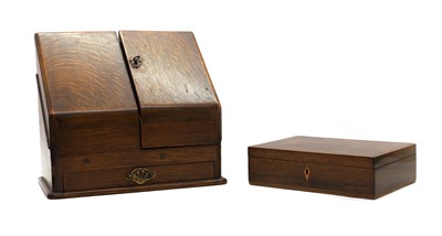 Lot 365 - A Edwardian oak correspondence box