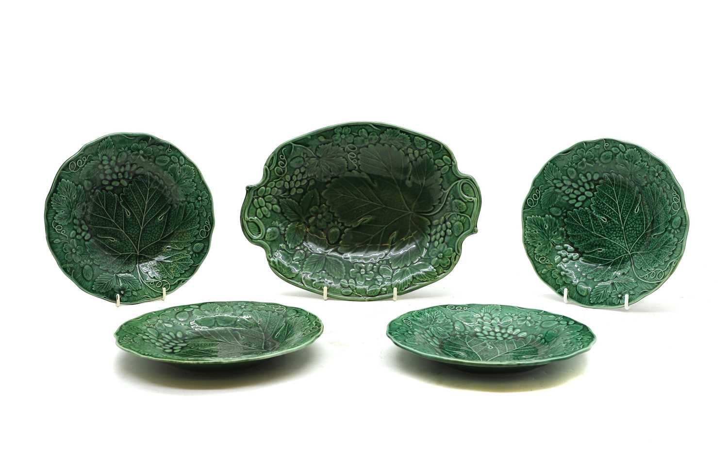 Lot 219 - A group of Victorian earthenware cabbage plates