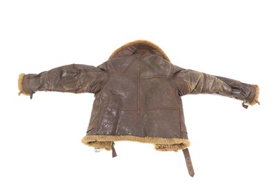 Lot 161 - A WWII Irvin 1943 pattern sheep skin and fleece lined leather flying jacket