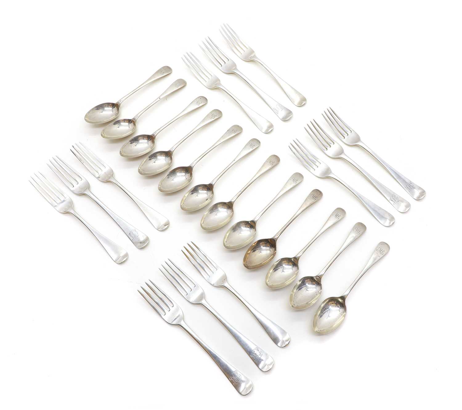 Lot 35 - A collection of silver flatware