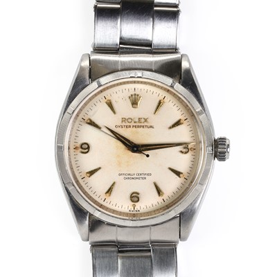 Lot 319 - A gentlemen's stainless steel Rolex Oyster Perpetual automatic watch, c.1957