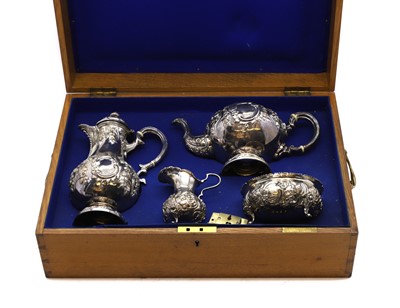 Lot 49 - A Victorian four piece silver tea service