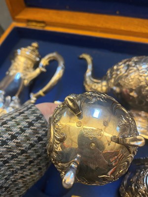 Lot 49 - A Victorian four piece silver tea service