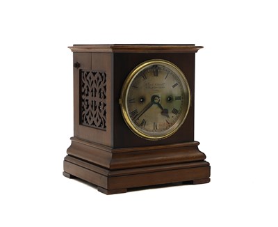 Lot 294 - A mahogany W. E. Moser patent mantel clock