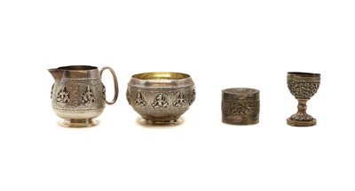 Lot 13 - An Indian silver bowl and cream jug