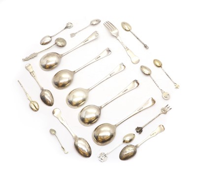 Lot 34 - A group of silver flatware