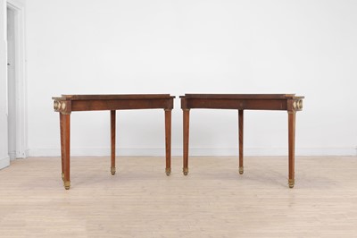 Lot A pair of Louis XVI mahogany and ormolu pier tables