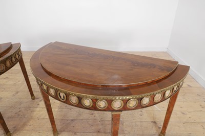 Lot A pair of Louis XVI mahogany and ormolu pier tables