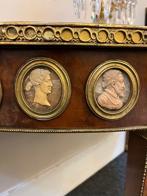 Lot 554 - A pair of neoclassical mahogany and ormolu pier tables