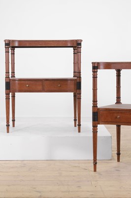 Lot 554 - A pair of simulated bird's-eye maple bedside tables