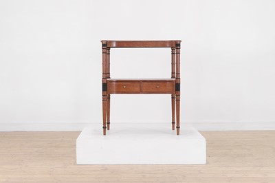 Lot 554 - A pair of simulated bird's-eye maple bedside tables
