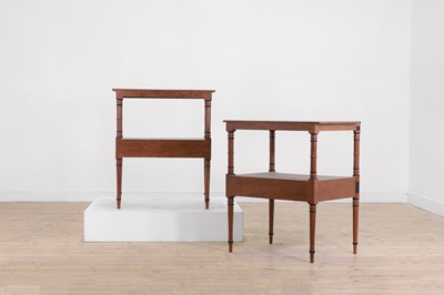 Lot 554 - A pair of simulated bird's-eye maple bedside tables