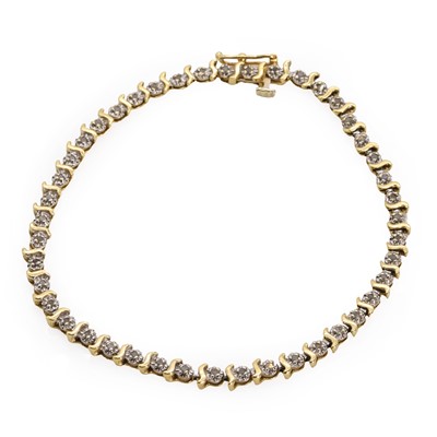 Lot 68 - A gold diamond line bracelet