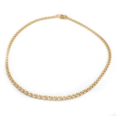 Lot 349 - A 9ct gold double curb link chain