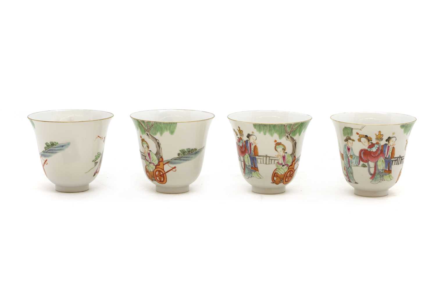 Lot 181 - A collection of four Chinese famille rose cups