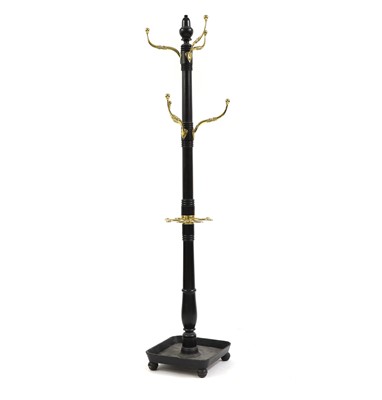 Lot 370 - A mahogany and brass coatstand