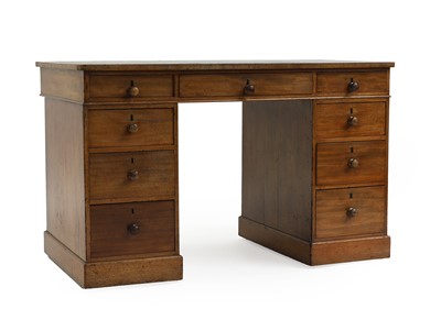 Lot 344 - A mahogany pedestal desk